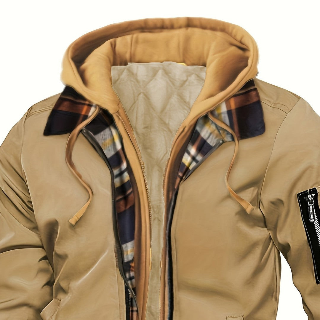 Men’s Warm-Lined Hooded Full-Zip Winter Jacket