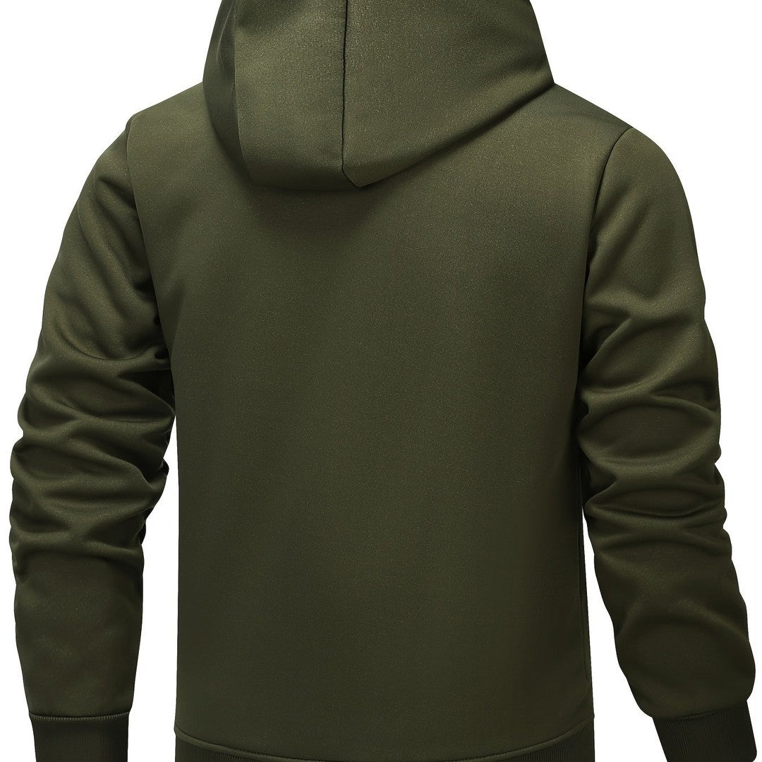 Men’s Plush-Lined Stretch Hooded Winter Jacket