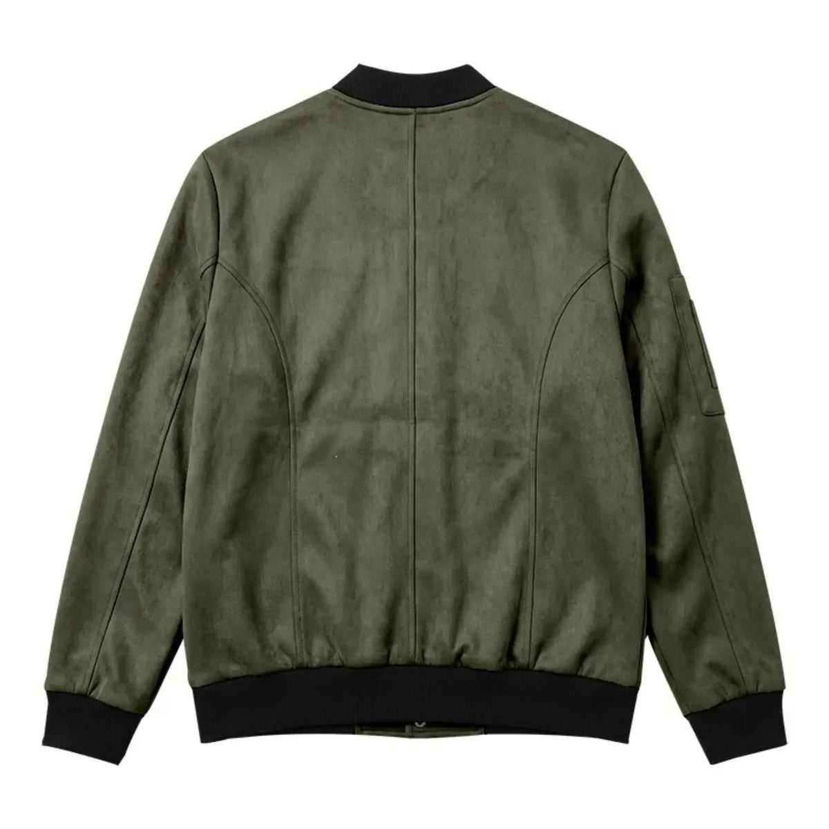 Men’s Suede-Texture Stand Collar Button-Up Jacket