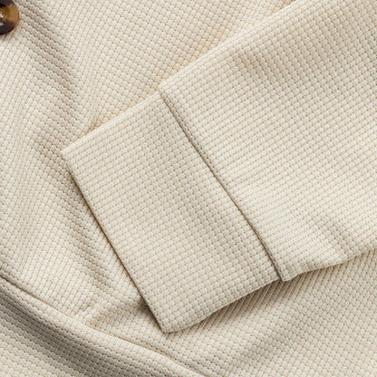Men’s Textured Relaxed-Fit Lapel Button Jacket