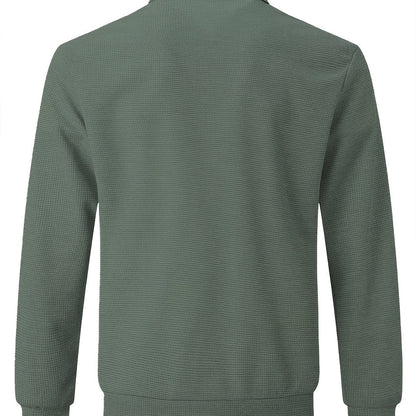 Men’s Textured Relaxed-Fit Lapel Button Jacket