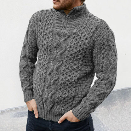 Men’s Textured Knit Half-Zip Pullover Sweater