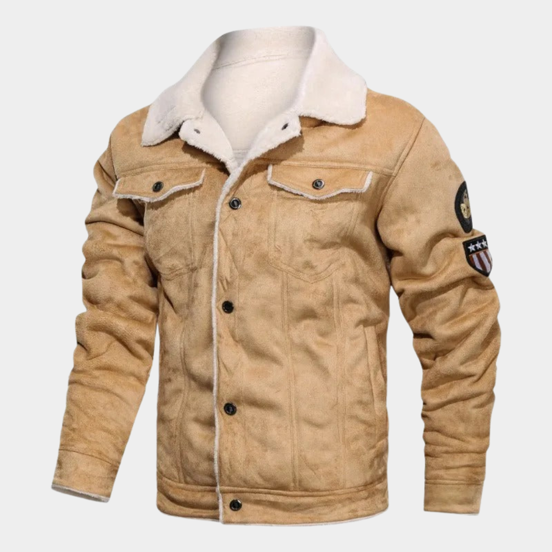 Men’s Sherpa-Lined Trucker Jacket with Warm Collar