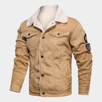Men’s Sherpa-Lined Trucker Jacket with Warm Collar