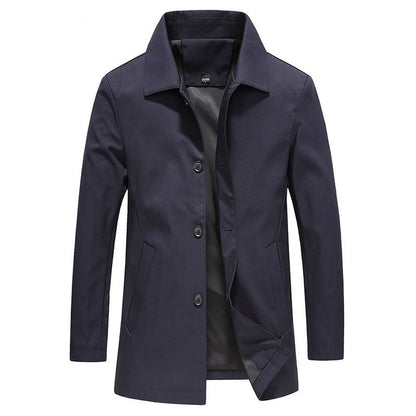 Men’s Longline Wind-Resistant High-Collar Jacket