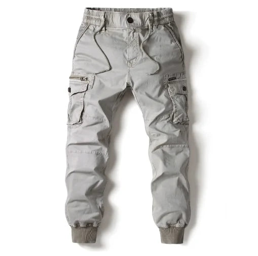 Men’s Slim-Fit Utility Cargo Pants with Elastic Cuffs