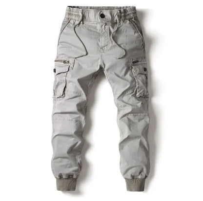 Men’s Slim-Fit Utility Cargo Pants with Elastic Cuffs