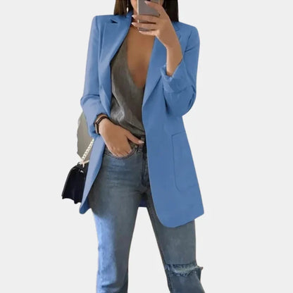 Women’s Longline Structured Blazer with Sleek Tailored Fit