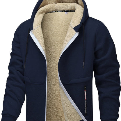 Men’s Plush-Lined Stretch Hooded Winter Jacket