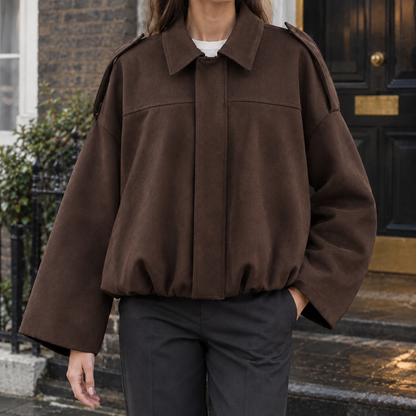 Women’s Relaxed Suede-Textured Batwing Jacket