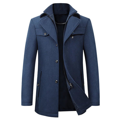 Men’s Long Double-Breasted Classic Trench Coat