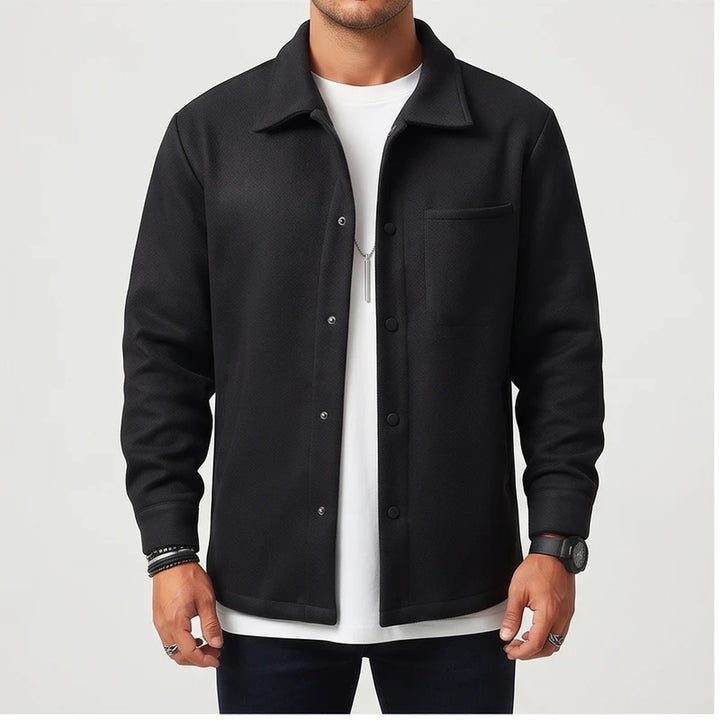 Men’s Brushed Wool Blend Button-Front Jacket
