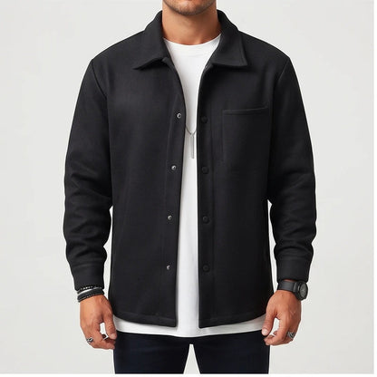 Men’s Brushed Wool Blend Button-Front Jacket
