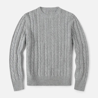 Men’s Soft Cotton-Blend Classic Crew Neck Sweater