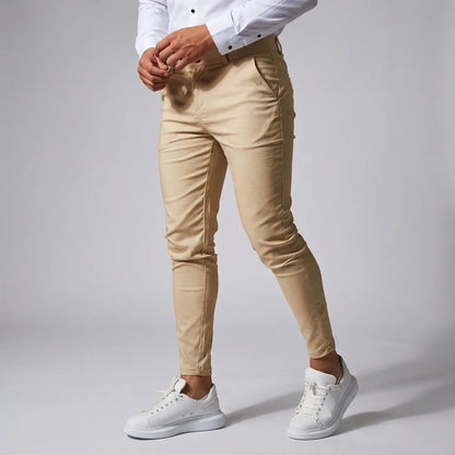 Men’s Slim-Fit Wool Blend Business Trousers