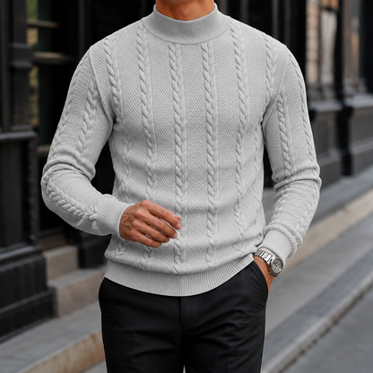 Men’s Slim Cable-Knit Turtleneck Sweater