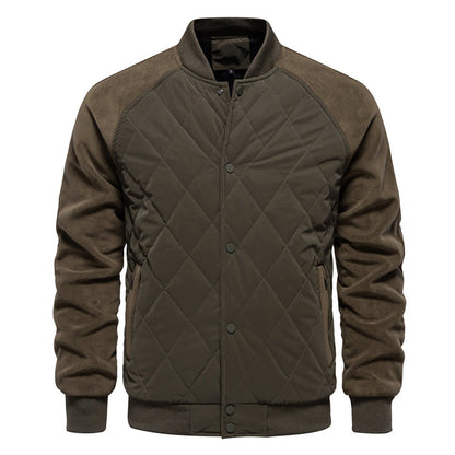 Men's Raglan Sleeve Snap-Button Bomber Coat