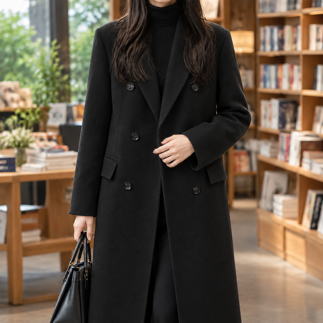 Women’s Longline Double-Breasted Tailored Coat