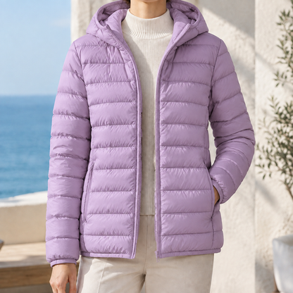 Women’s Lightweight Horizontal Quilted Down Puffer Jacket