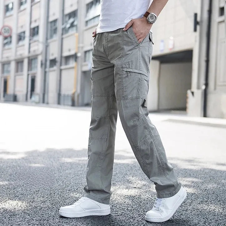 Men’s Stretch Cotton Cargo Pants with Utility Pockets