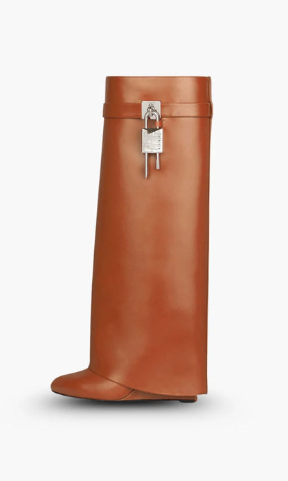 Women’s Tall Vegan Leather Boots with Hidden Wedge Heel
