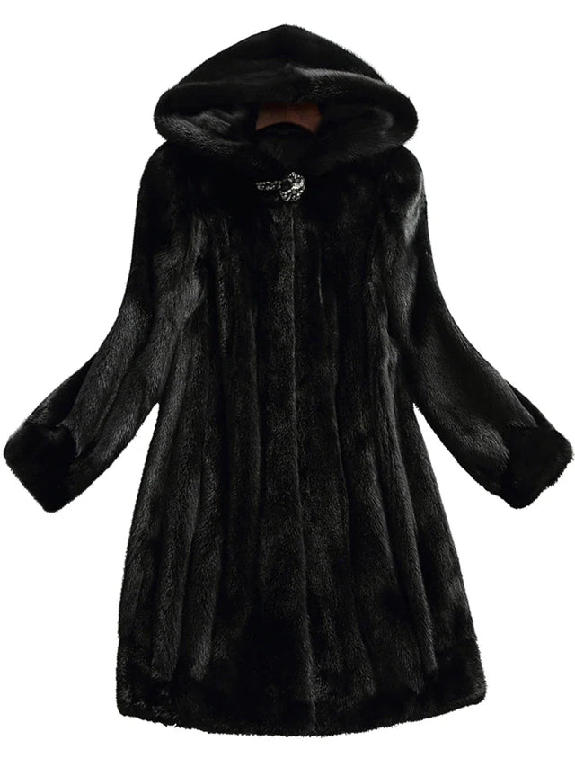 Women’s Long Faux Fur Hooded Coat