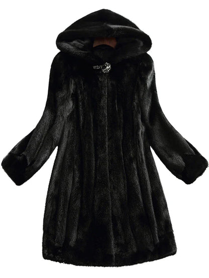 Women’s Long Faux Fur Hooded Coat
