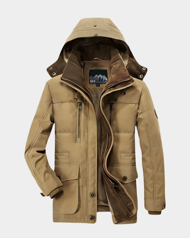 Men’s Fleece-Lined Hooded Longline Puffer Parka