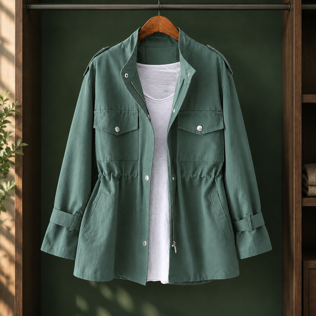 Women’s Relaxed Drawstring Waist Utility Jacket