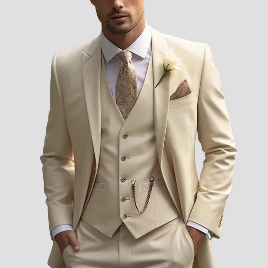Modern Slim-Fit Three-Piece Formal Suit