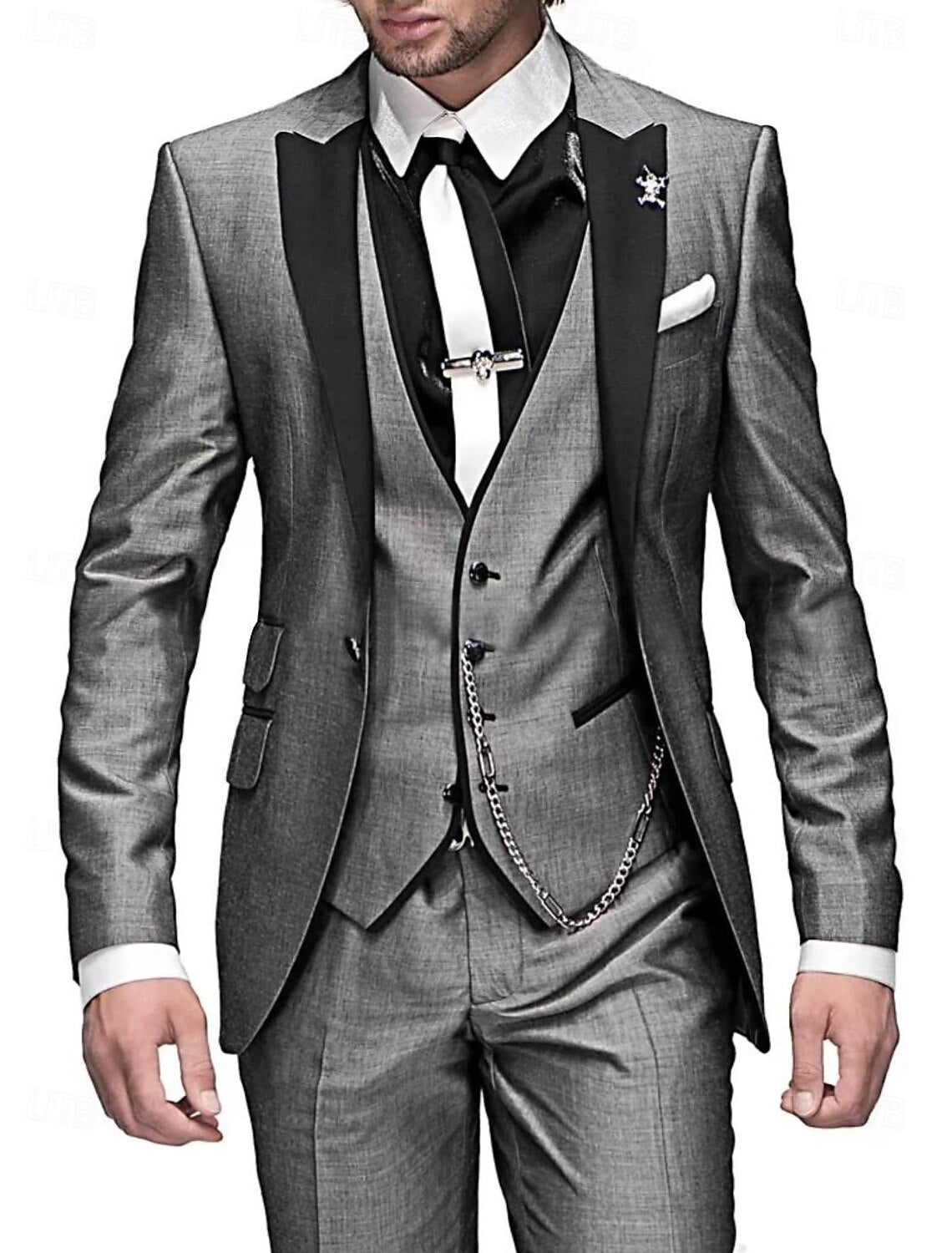 Modern Fitted Three-Piece Waistcoat Suit