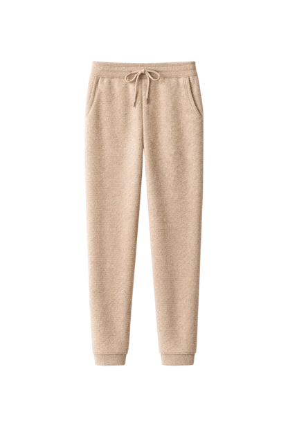 Men’s Relaxed Tapered Knit Lounge Trousers with Ribbed Cuffs