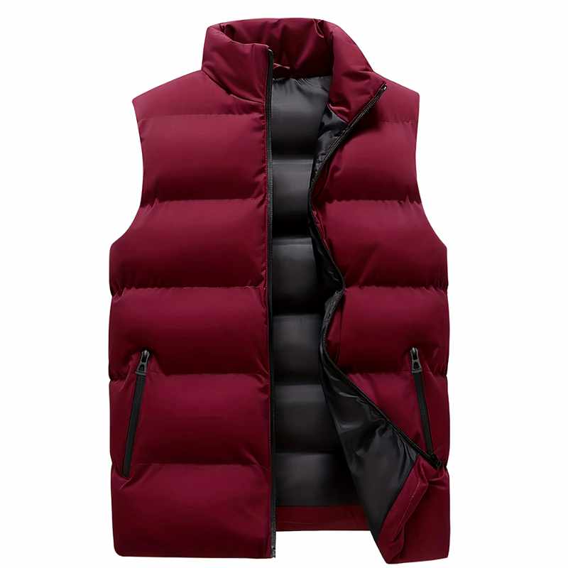 Men’s Lightweight Quilted Stand-Collar Zip Vest