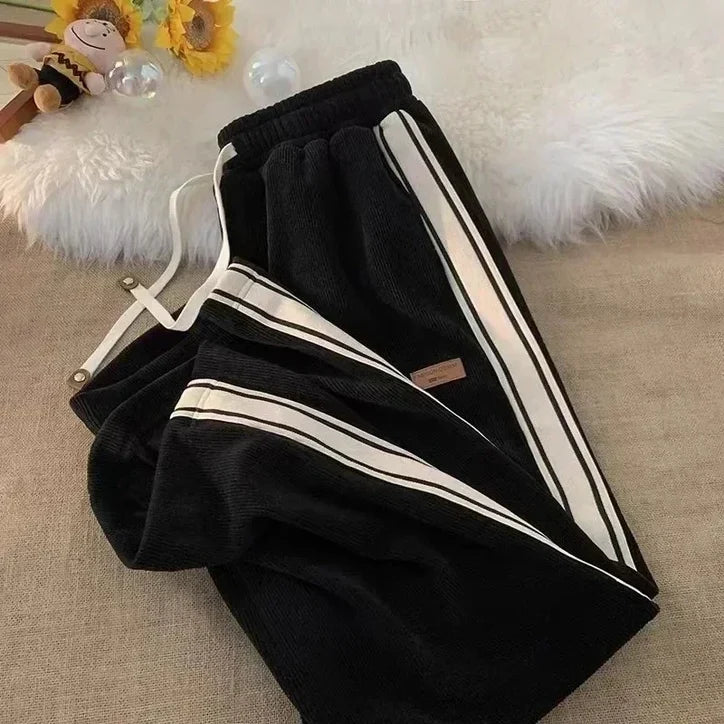 Women’s Fleece-Lined Corduroy Wide-Leg Sweatpants