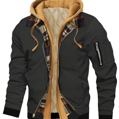 Men’s Warm-Lined Hooded Full-Zip Winter Jacket