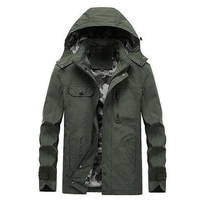 Men’s Lightweight Water-Resistant Hooded Windbreaker