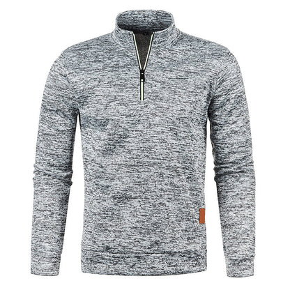 Men’s Heathered Quarter-Zip Mock Neck Sweater