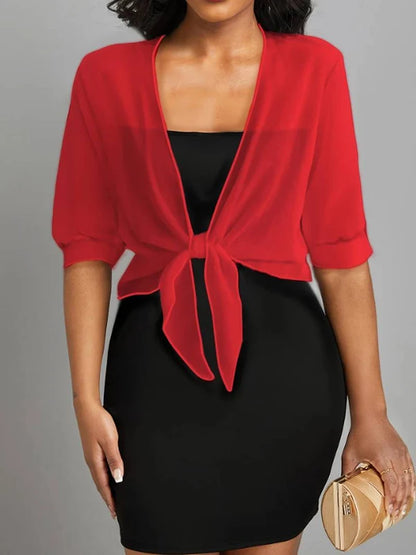 Women’s Sheer Chiffon Cropped Wrap Bolero