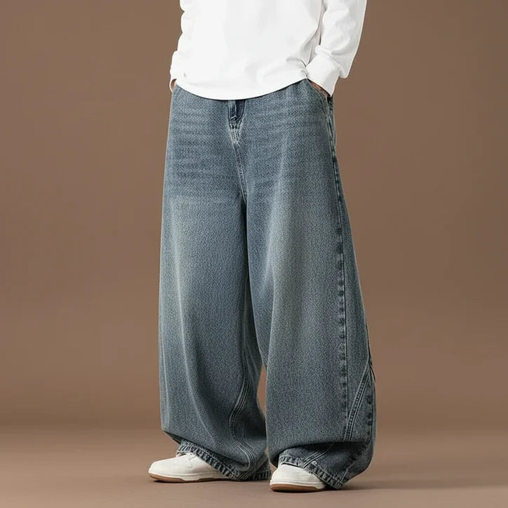 Men’s Oversized Heavyweight Denim Pants in Black