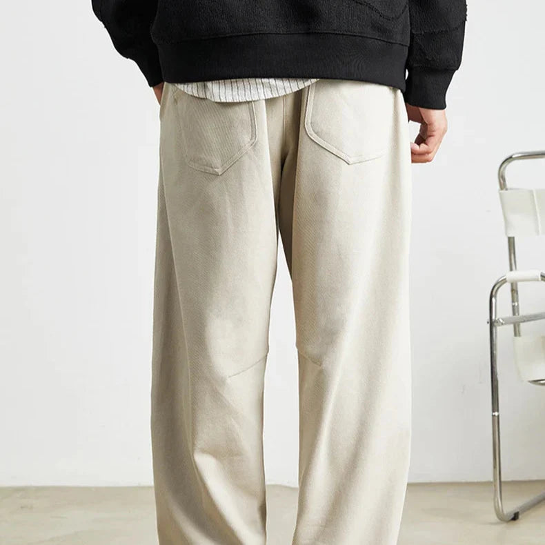 Men’s Wide-Leg Trousers with Tonal Panel Detailing
