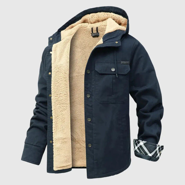 Men’s Sherpa-Trim Button-Front Casual Jacket