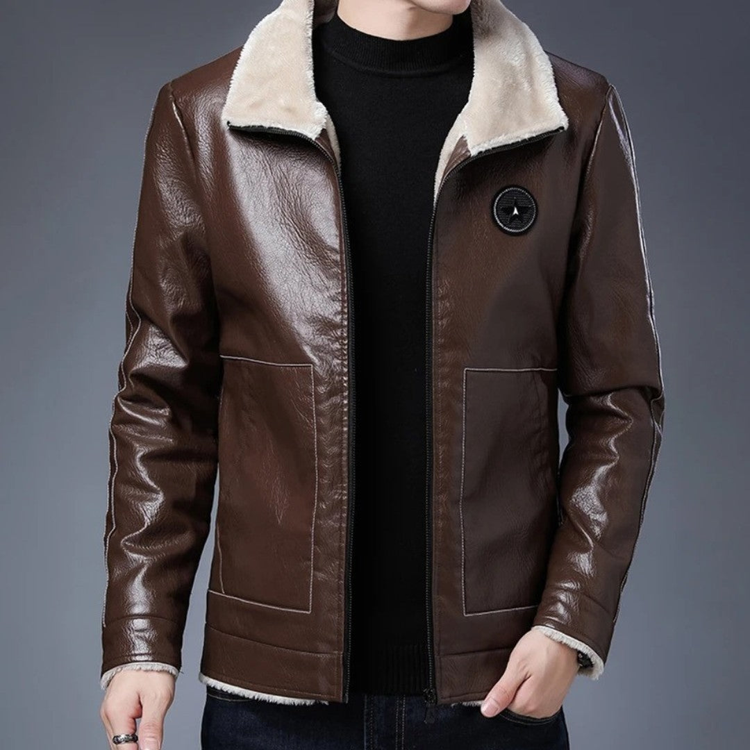 Men’s Insulated Padded Coat with Faux Fur Collar