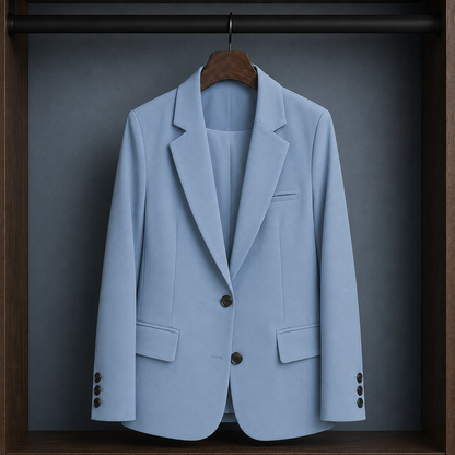Women’s Structured Two-Button Blazer with Notched Lapels