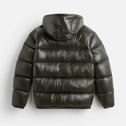 Men’s Glossy Quilted Hooded Puffer Jacket