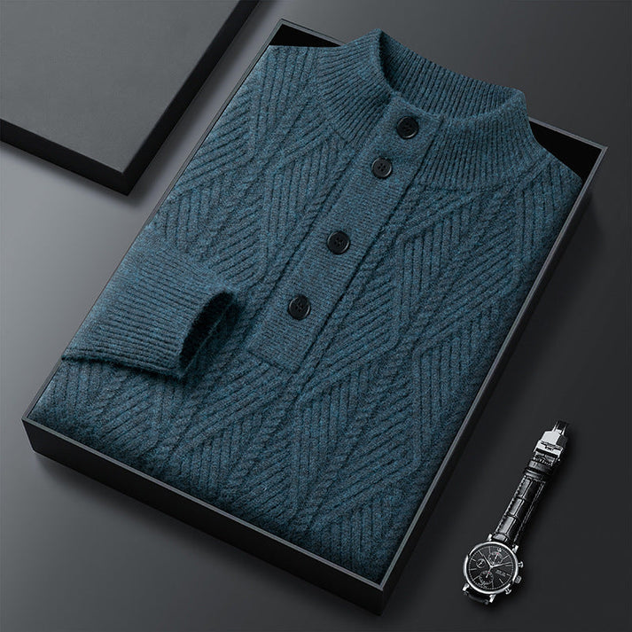 Men’s Merino Wool Textured Half-Zip Sweater