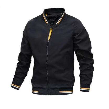 Men’s Lightweight Striped Trim Bomber Jacket