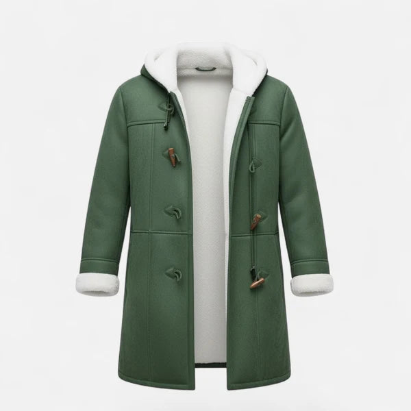 Women’s Hooded Winter Coat with Tailored Button Front and Pockets