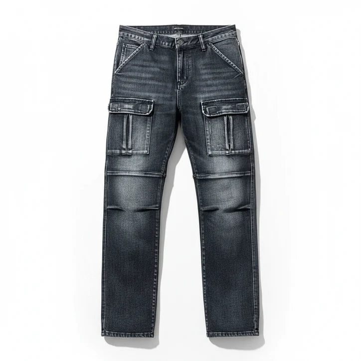 Men’s Utility Cargo Jeans with Reinforced Seams