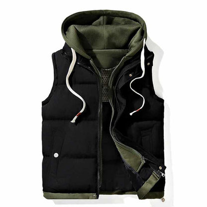 Men’s Lightweight Quilted Hooded Windbreaker Gilet