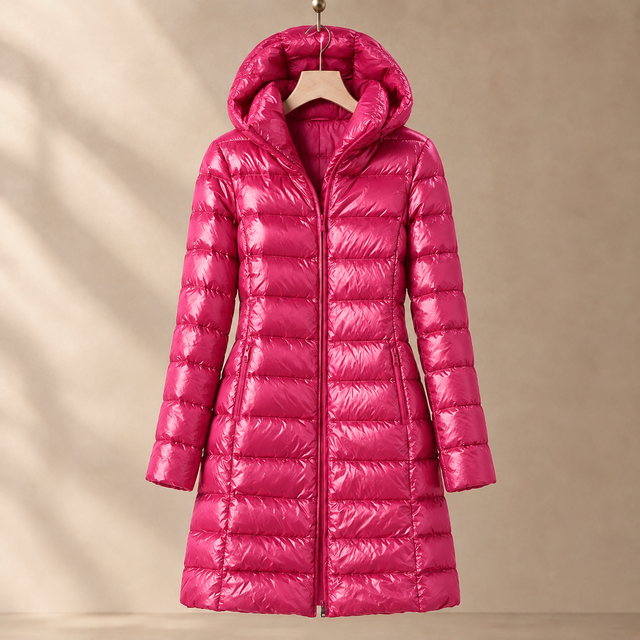 Women’s Quilted Cashmere and Duck Down Hooded Jacket